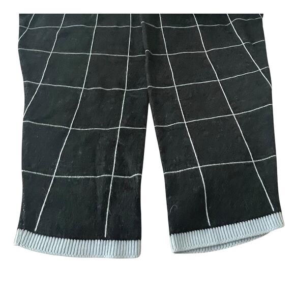 KAREN LESSLY LONG SLV V-NECK PULL-OVER SWEATSHIRT, WOMENS-L-GREY BLUE SQUARE GEO - Picture 9 of 12